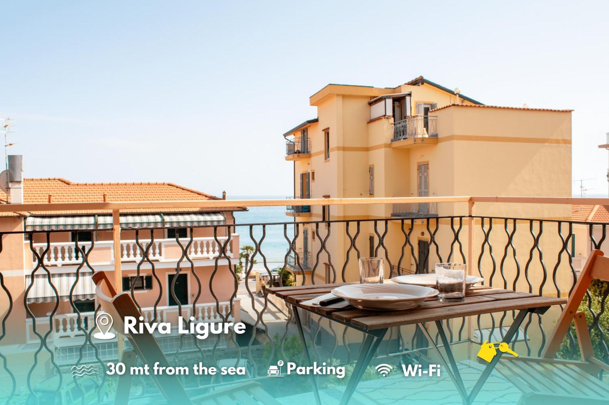 Ferienwohnung Posto Auto Gratuito Relax A 30 Metri Dal Mare Riva Ligure Exterior foto